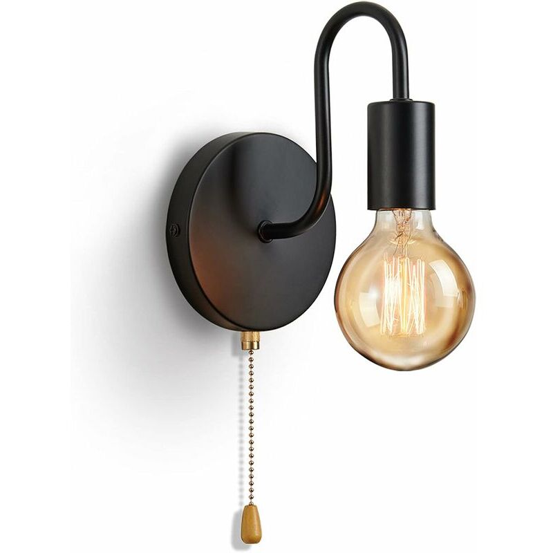foto del prodotto dk applique da parete vintage e27 lampada da parete per interni industriale con attacco standard lampada retr in metallo con interruttore per
