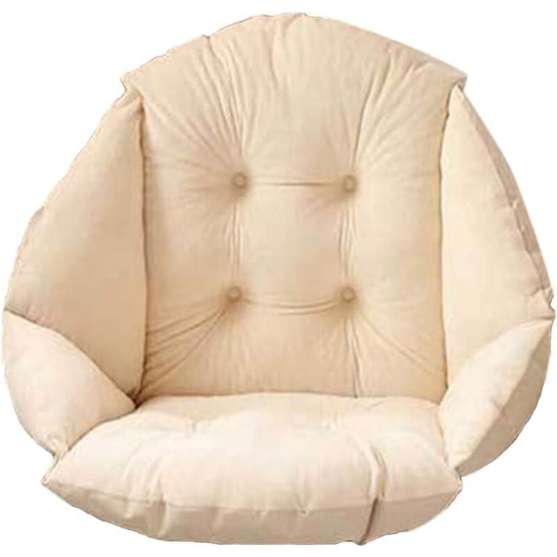 foto del prodotto dk cuscino per sedia con schienale scocca sedile poltrona in morbido velluto elastico impermeabile per sedia da giardino in paglia di rattan beige