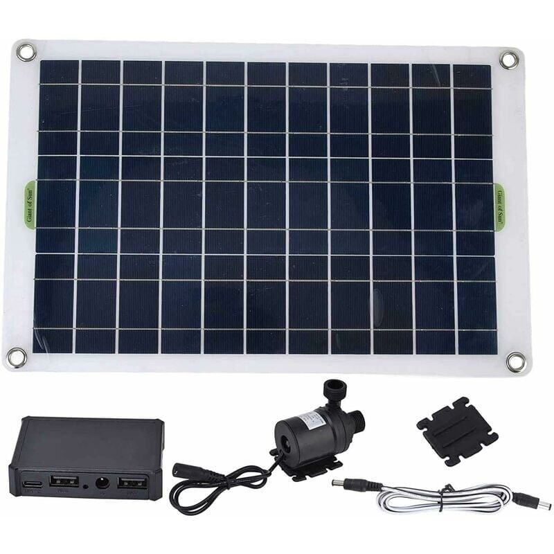 foto del prodotto dk kit pompa acqua solare, pompa sommergibile per fontana solare a basso rumore da 800 l h, pompa per fontana solare a pannello solare 12v 50w per