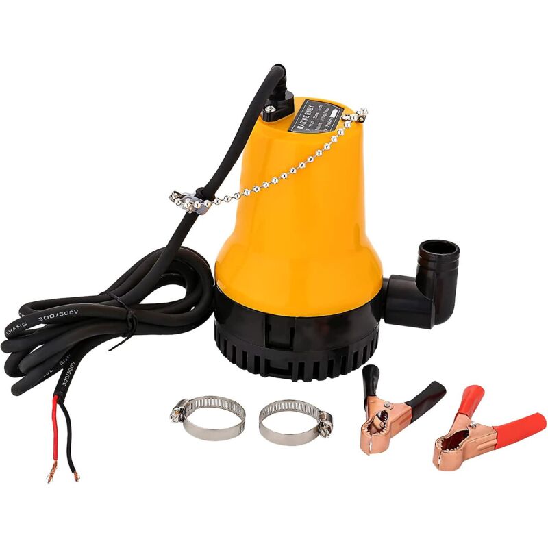 foto del prodotto dk pompa sommergibile 12v 50w 4200l h pompa cc pompa acqua sporca portatile lunghezza cavo 2,3 m con clip