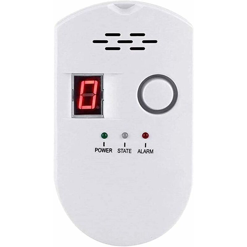 foto del prodotto dk rilevatore di gas, rilevatore di perdite di gas gpl gas naturale carbone, monitor con sensore plug in con allarme acustico e display digitale a