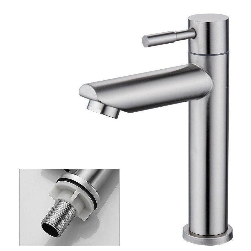 foto del prodotto dk rubinetto del bagno solo acqua fredda rubinetto per lavandino resistente superficie in rame cromato rubinetto per lavaggio a mano cartuccia
