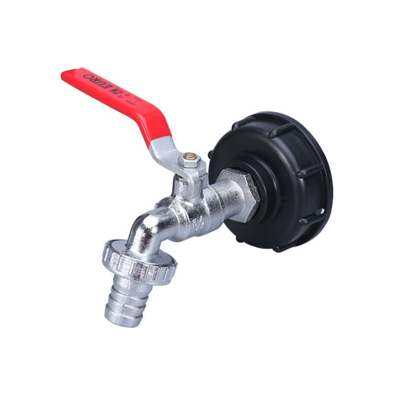foto del prodotto dk rubinetto serbatoio 1000l collettore acqua piovana, adattatore serbatoio acqua ibc 1 2 dual rain, materiale in lega rubinetto realizzato in pp
