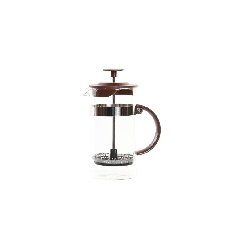 foto del prodotto dkd home decor caffettiera a stantuffo marrone trasparente acciaio inossidabile vetro borosilicato 350 ml 16 x 9 x 18,5 cm