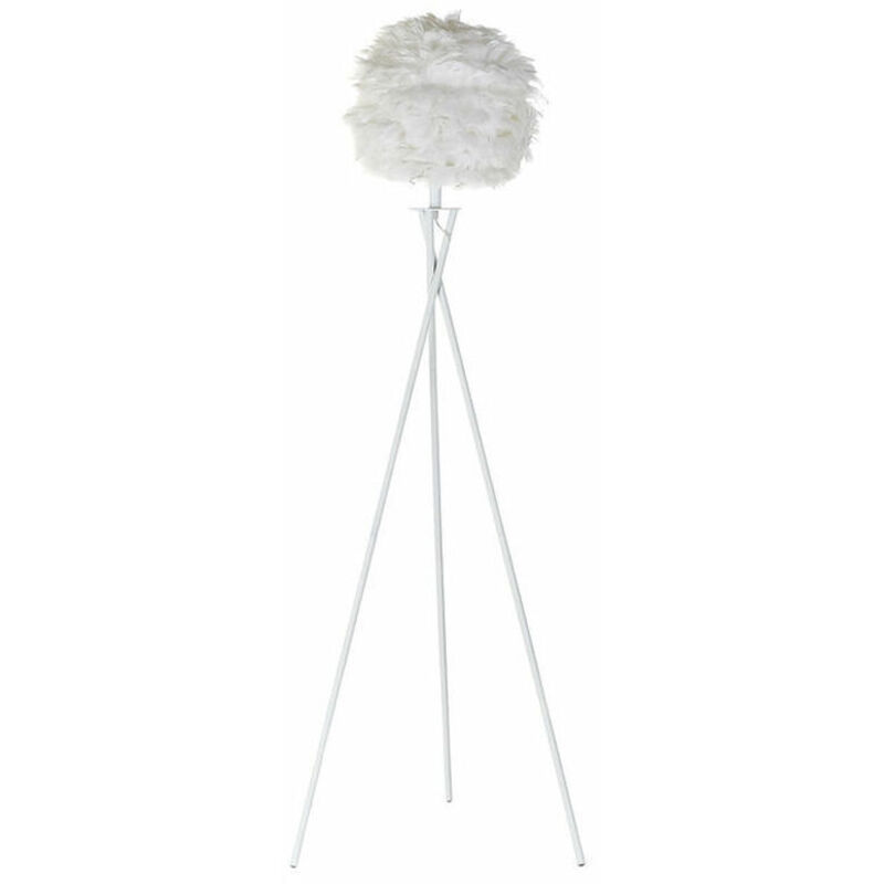 foto del prodotto dkd home decor lampada da terra metallo bianco piuma 40 x 40 x 150 cm 