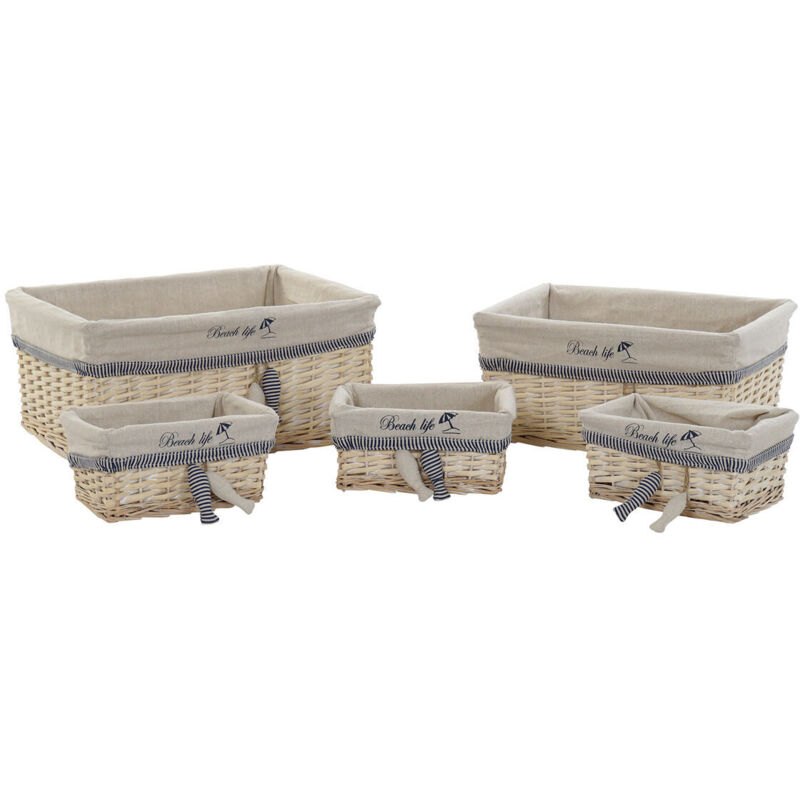foto del prodotto dkd home decor set di cestini 48 x 38 x 13 cm poliestere spirali 5 unit 