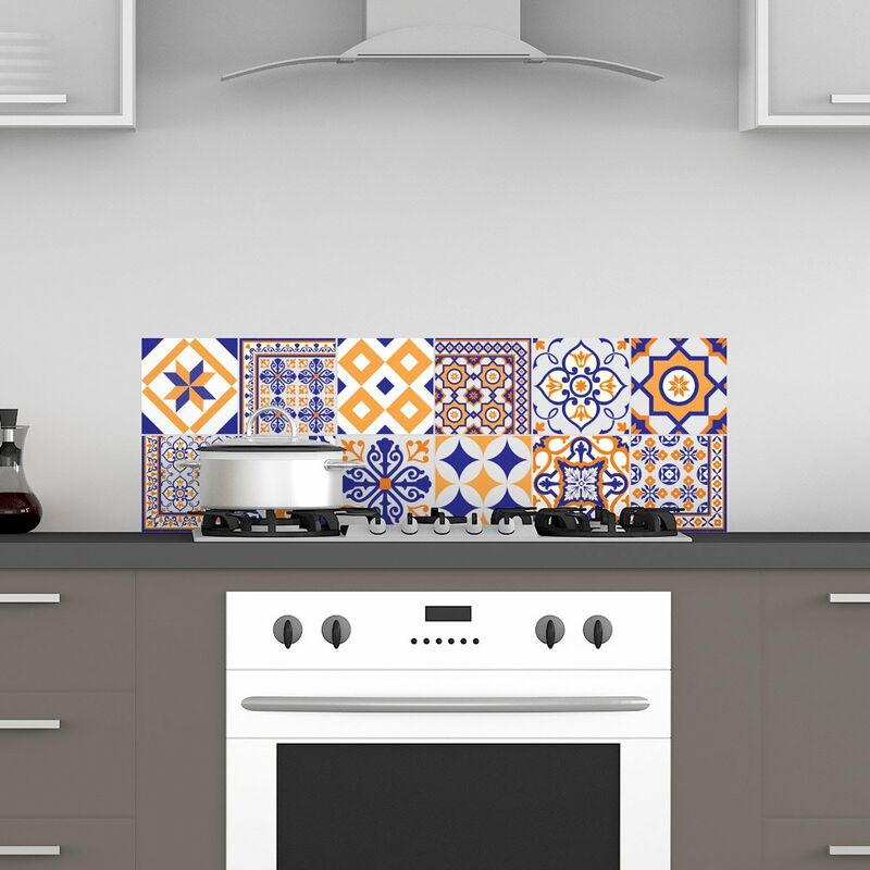 foto del prodotto dksfjkl ambiance sticker adesivi autoadesivi, decorazioni murali, adesivi per piastrelle per bagno e cucina vintage original 12 piastrelle