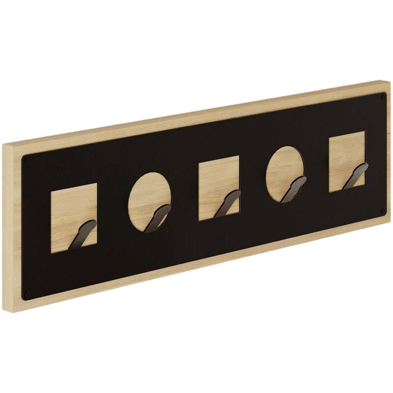 foto del prodotto dmora appendiabiti flossie, attaccapanni, portabiti multiuso, appendiabiti da parete, 54x2 h16 cm, quercia
