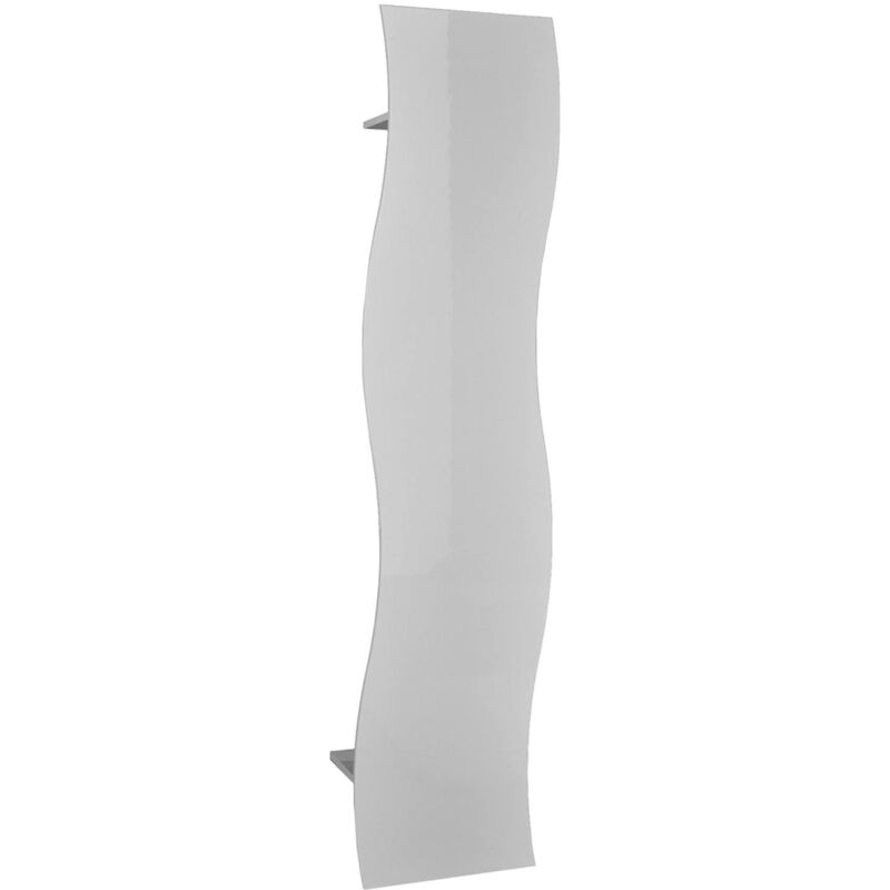 foto del prodotto dmora appendiabiti verticale ondulato, made in italy, con tubo per vestiti e ripiani, mobile per ingresso, cm 40x27h186, colore bianco lucido, con
