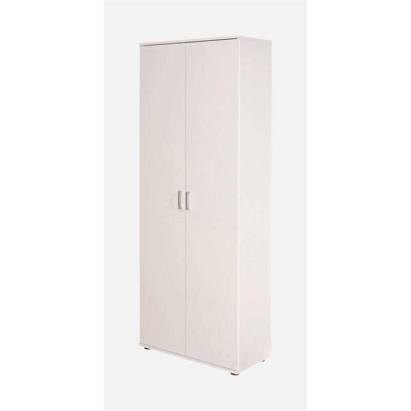 foto del prodotto dmora armadio 2 ante con ripiani, color bianco, 70x34x189h, con imballo rinforzato