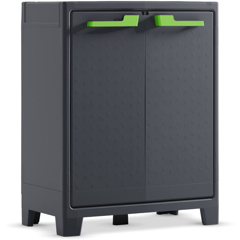 foto del prodotto dmora armadio da esterno markham, mobile outdoor, mobiletto giardino multiuso, contenitore per balcone o garage, made in italy, 80x44 h100 cm,