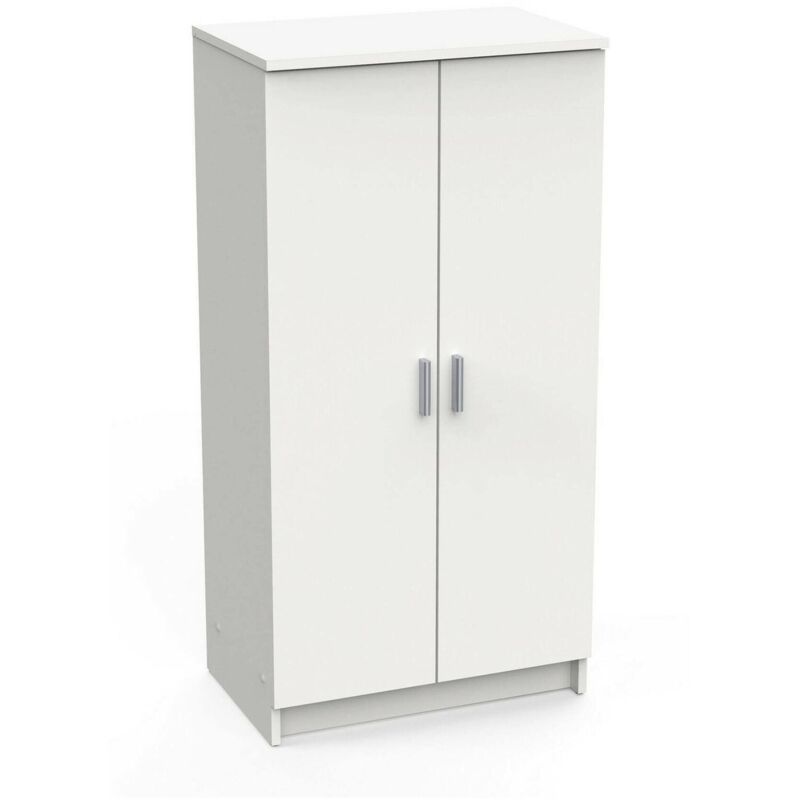 foto del prodotto dmora armadio multiuso 2 ante abram, mobile multifunzionale, mobiletto scarpiera, guardaroba porta scarpe, 55x35 h108 cm, bianco opaco