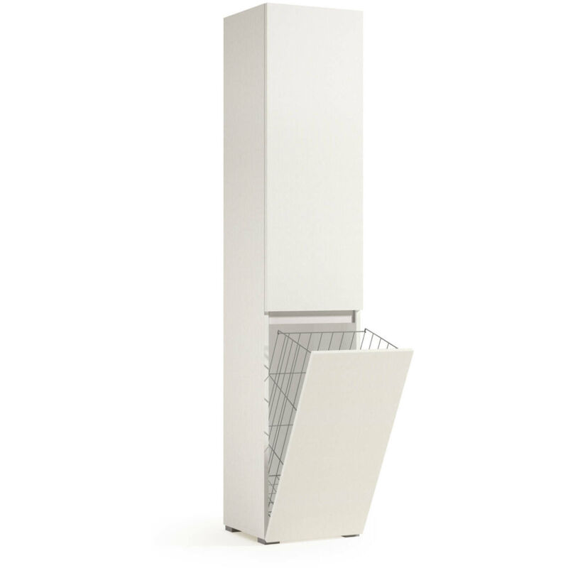foto del prodotto dmora armadio multiuso 2 ante agapanto, mobile lavanderia a 2 ante, colonna da bagno con cestello portabiancheria, 100 made in italy, 45x37h195