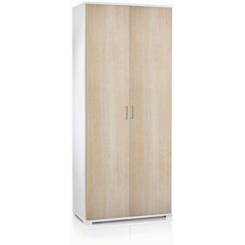 foto del prodotto dmora armadio multiuso alisso, mobile lineare a 2 ante battenti, guardaroba a 4 ripiani regolabili, scarpiera moderna, 100 made in italy, cm