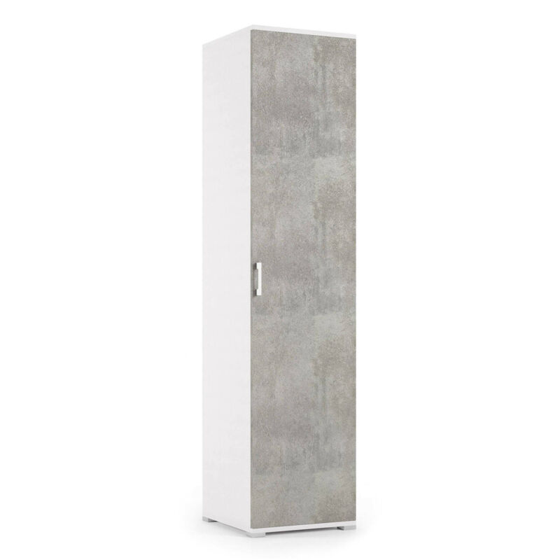 foto del prodotto dmora armadio multiuso aquilegia, mobile lineare a 1 anta battenti e 4 ripiani regolabili, mobile a colonna per bagno, 100 made in italy, cm