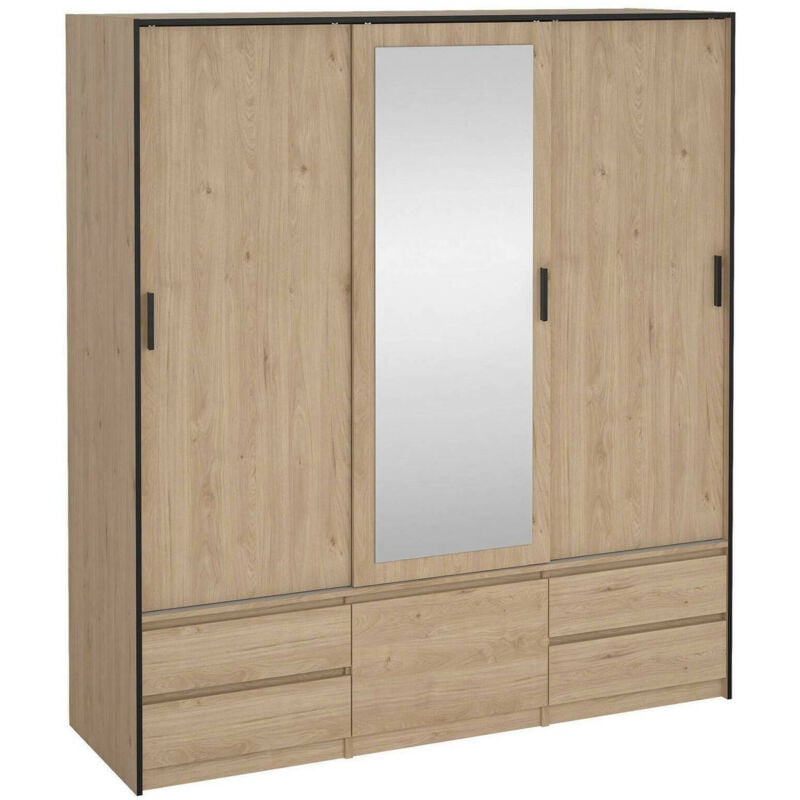 foto del prodotto dmora armadio multiuso grande agnes, mobile multifunzionale, mobiletto scarpiera, guardaroba porta scarpe, 181x60 h200 cm, rovere