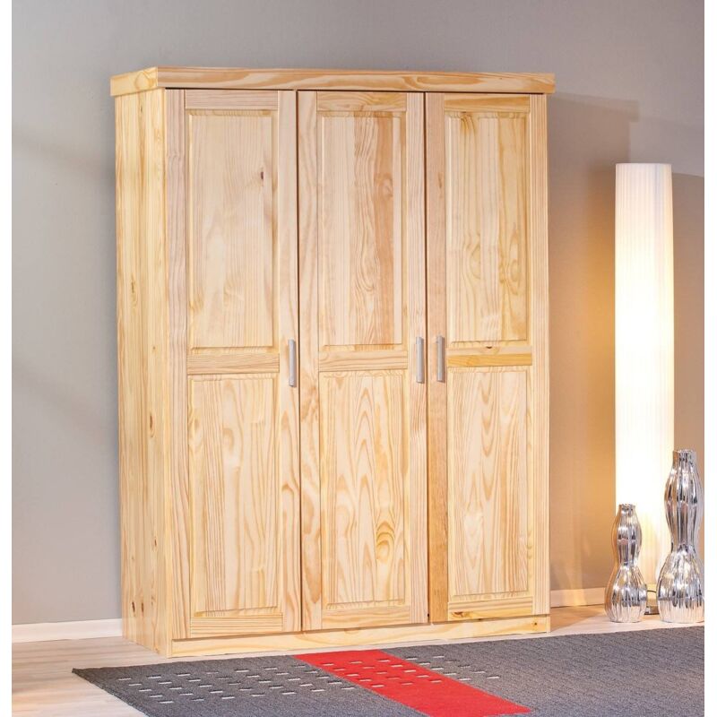 foto del prodotto dmora armadio pelle dim, 140x55x190h legno pino massello finitura naturale inter link