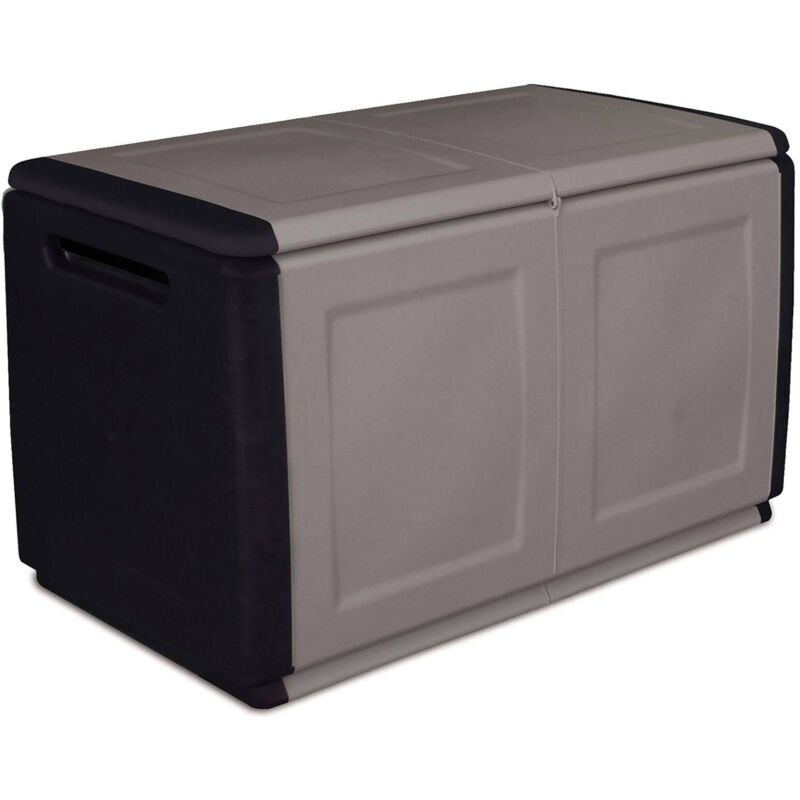 foto del prodotto dmora baule contenitore multiuso polipropilene, box portatutto, 100 made in italy, cm 96x53h57, colore grigio, con imballo rinforzato