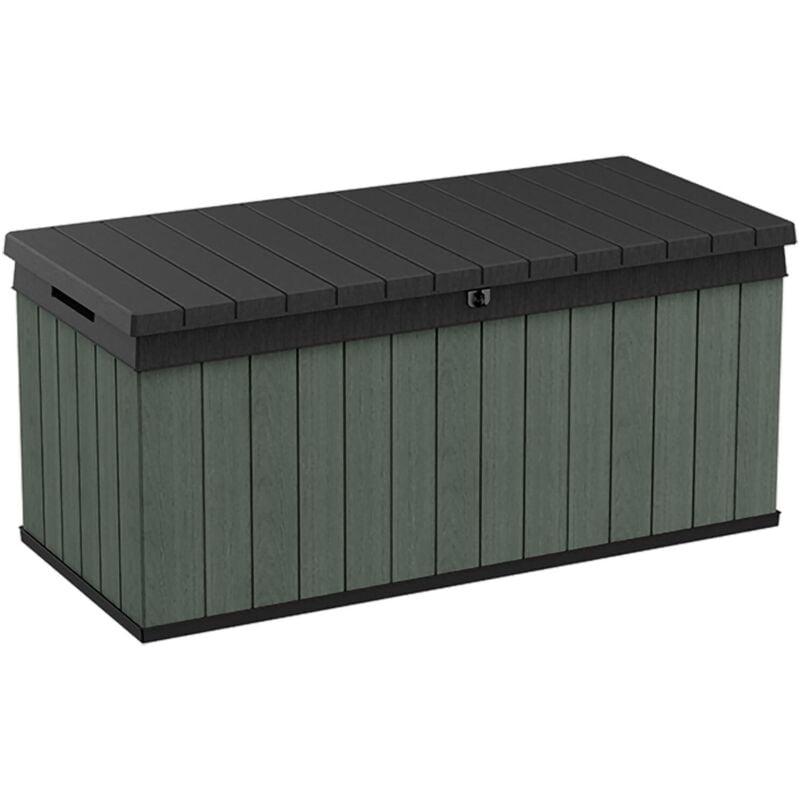foto del prodotto dmora cassapanca outdoor montmagny, baule da giardino, contenitore da esterno, panchina contenitore da esterno, 143x65 h64 cm, verde