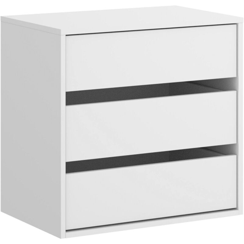 foto del prodotto dmora cassettiera ackerman, settimanale per interno armadio, com per camera da letto con 3 cassetti, 60x40h60 cm, bianco