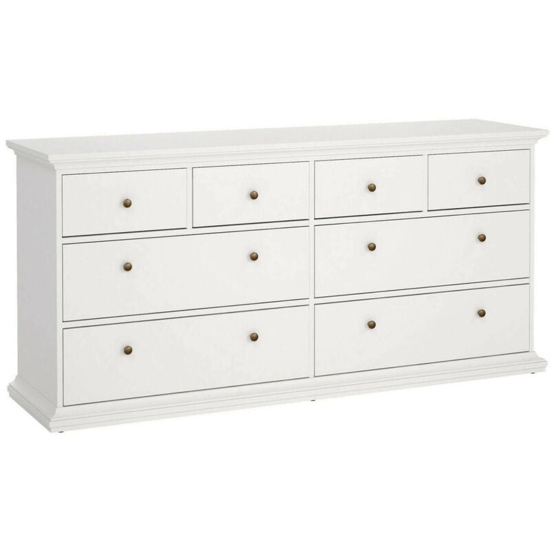 foto del prodotto dmora cassettiera asiagela, settimino multiuso, com camera da letto, mobile con cassetti, 183x49 h87 cm, bianco