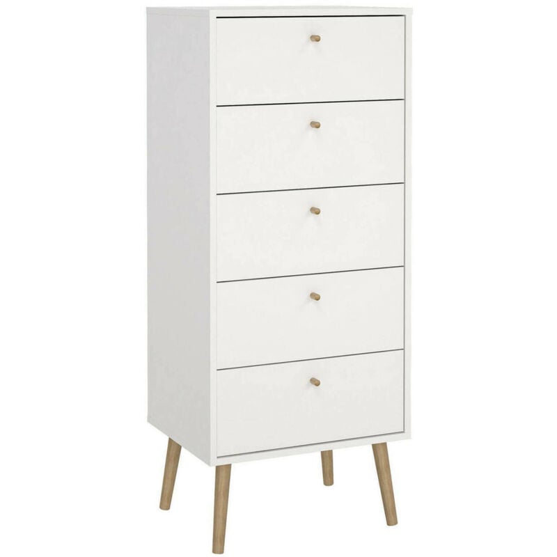 foto del prodotto dmora cassettiera yaounde, settimino multiuso, com camera da letto, mobile con cassetti, 50x39 h120 cm, bianco