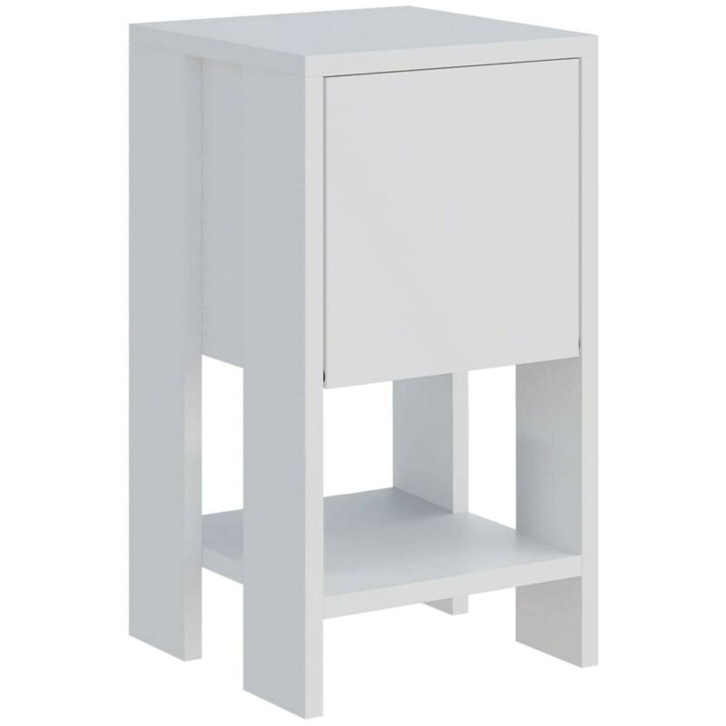 foto del prodotto dmora comodino filippa, com basso, tavolino da notte, mensola da letto, 30x30h55 cm, bianco