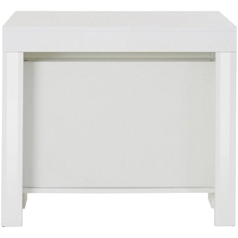 foto del prodotto dmora - consolle allungabile anello, consolle allungabile fino a 12 posti, tavolo con portallunghe, 100 made in italy, cm 51/300x90h77, bianco lucido