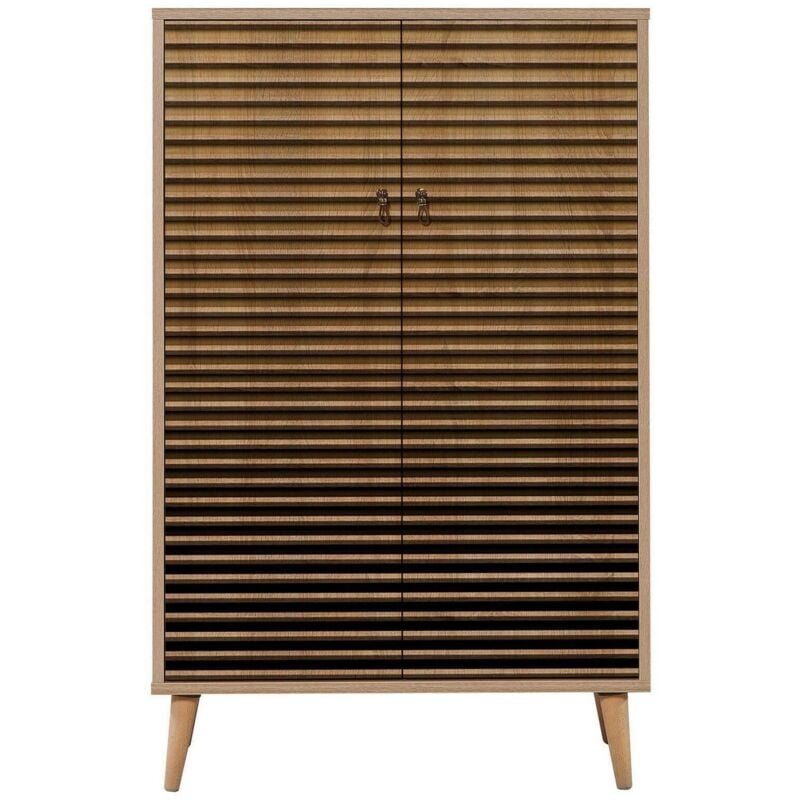 foto del prodotto dmora credenza andalusite, buffet da soggiorno, madia da salotto, dispensa da cucina, 80x36h127 cm, quercia