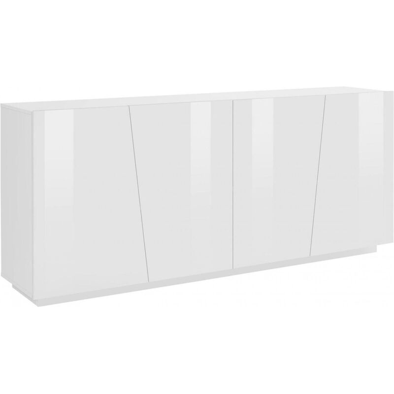 foto del prodotto dmora credenza apollo, madia da cucina a 4 ante, buffet da soggiorno, 100 made in italy, cm 200x43h86, bianco lucido