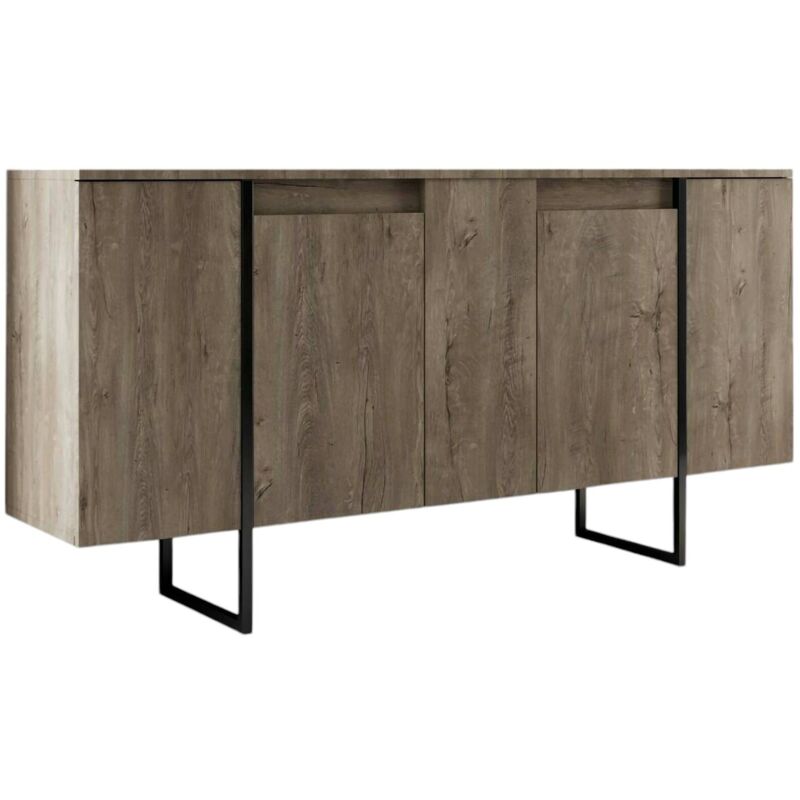 foto del prodotto dmora - credenza arta, buffet da soggiorno, madia da salotto, dispensa da cucina, 160x35h80 cm, noce e nero