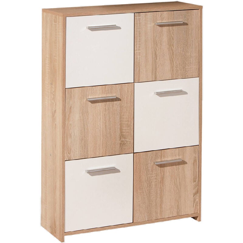 foto del prodotto dmora credenza dda, buffet da soggiorno, madia da salotto, dispensa da cucina, 77x30 h115 cm, bianco
