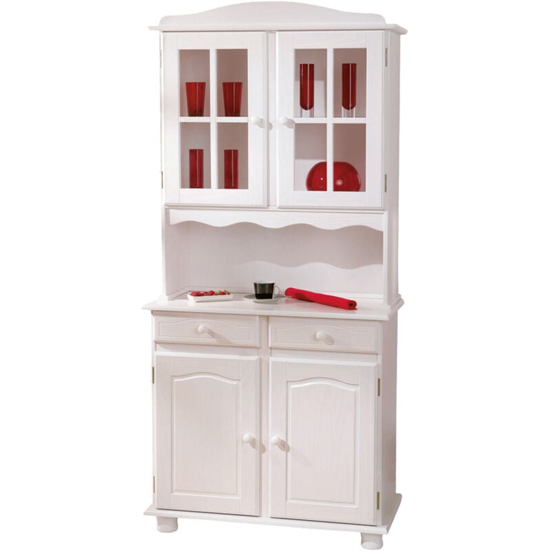foto del prodotto dmora credenza dmcneal, buffet da soggiorno, madia da salotto, dispensa da cucina, 88x32 h198 cm, bianco