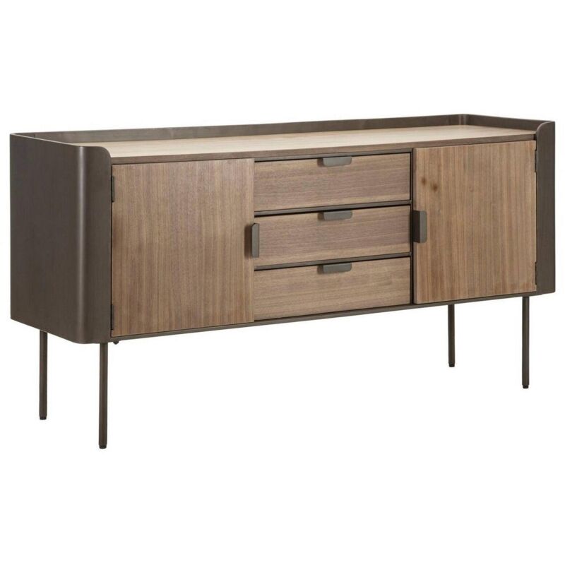 foto del prodotto dmora - credenza jones, buffet da soggiorno, madia da salotto, dispensa da cucina, 145x47 h76 cm, grigio e marrone