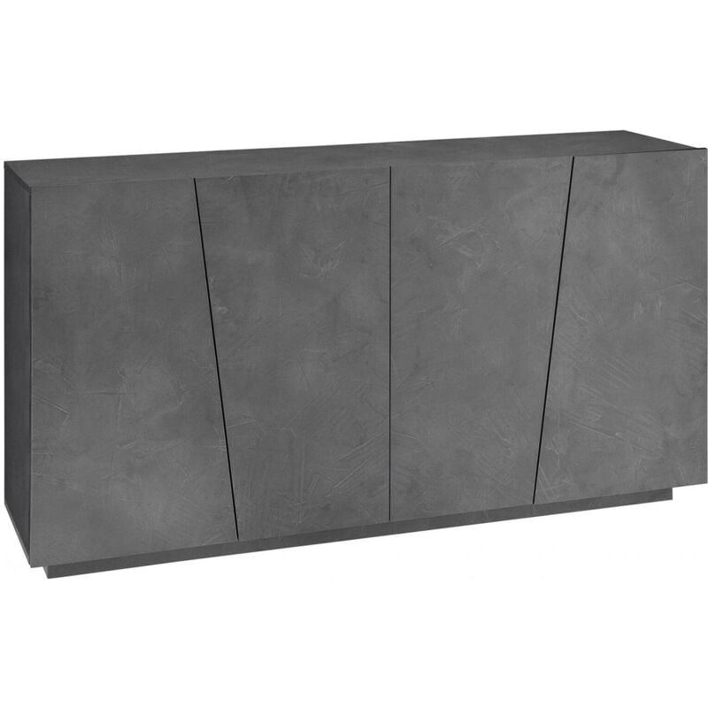 foto del prodotto dmora credenza moderna a 4 ante, made in italy, madia da cucina, buffet di design da soggiorno, cm 159x43h86, colore grigio ardesia, con imballo