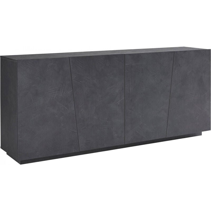 foto del prodotto dmora credenza moderna a 4 ante, made in italy, madia da cucina, buffet di design da soggiorno, cm 200x43h86, colore grigio ardesia, con imballo