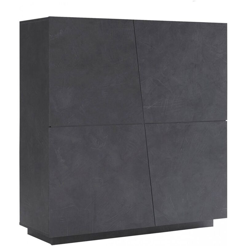foto del prodotto dmora credenza moderna di design a 4 ante battenti, made in italy, buffet da cucina, madia con scaffali da cucina, cm 120x43h126, colore grigio