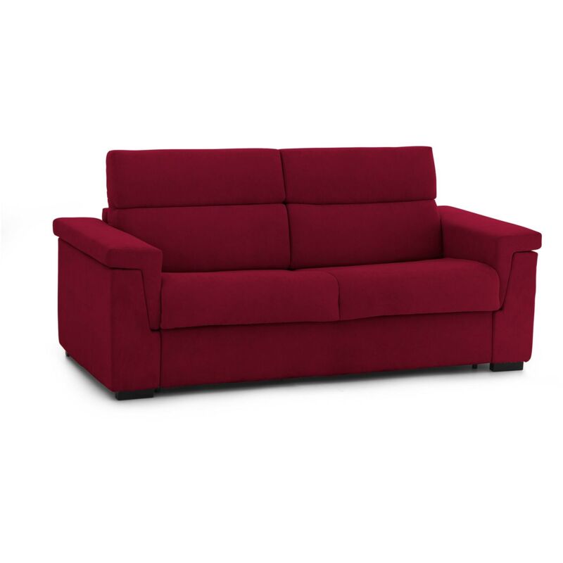 foto del prodotto dmora divano fisso 3 posti cantu, sof lineare per salotto, imbottito, sfoderabile, qualit 100 made in italy, 225x95 h100 cm, rosso