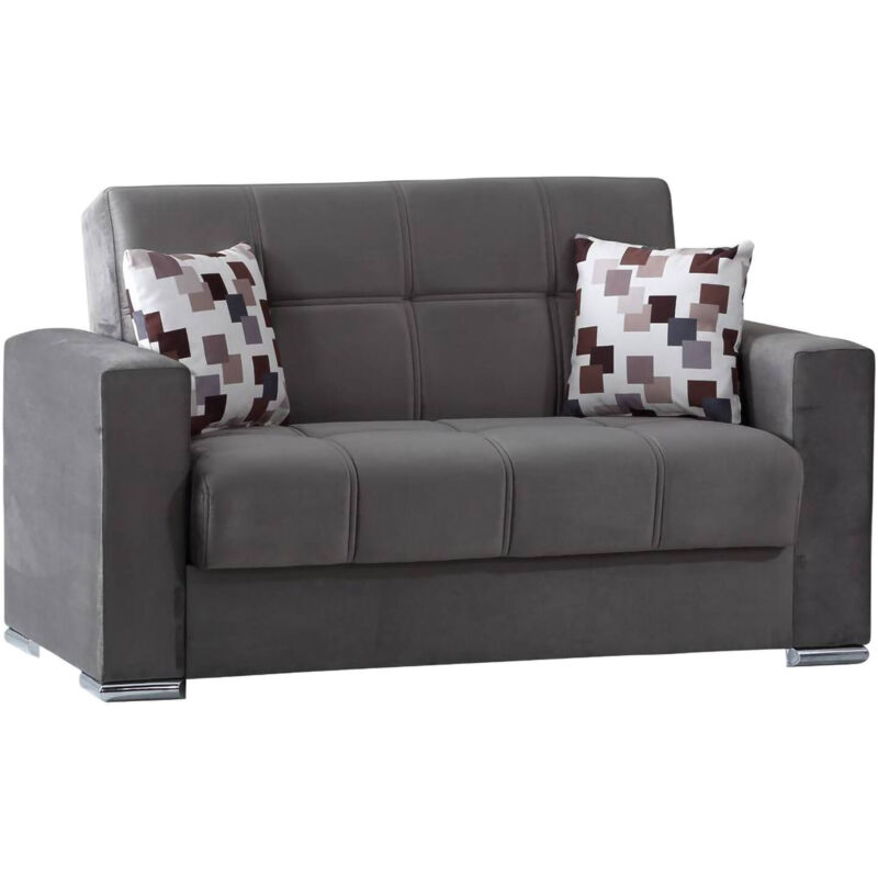 foto del prodotto dmora divano letto 2 posti anikide, divano contenitore lineare, sof da soggiorno in tessuto imbottito con apertura click clack, 160x85h91 cm,