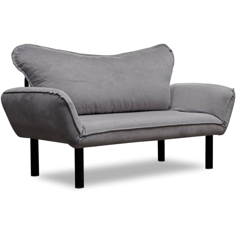 foto del prodotto dmora divano letto 2 posti aquilonis, sof trasformabile, divanetto per ospiti, poltrona letto contenitore, 140x65 h70 cm, grigio