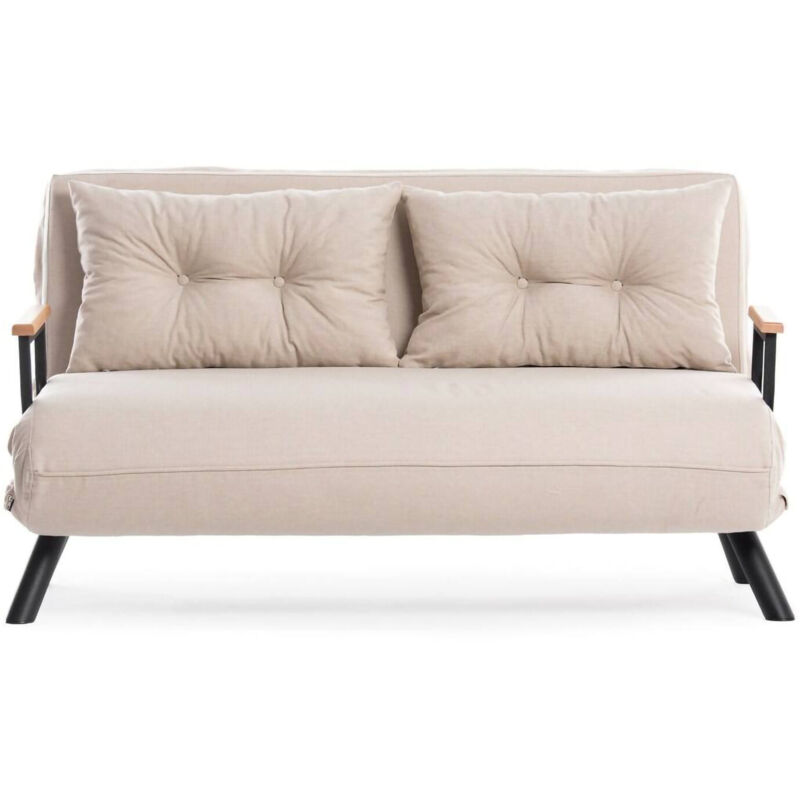 foto del prodotto dmora divano letto 2 posti calvin, sof trasformabile, divanetto per ospiti, poltrona letto contenitore, 133x78 h78 cm, beige