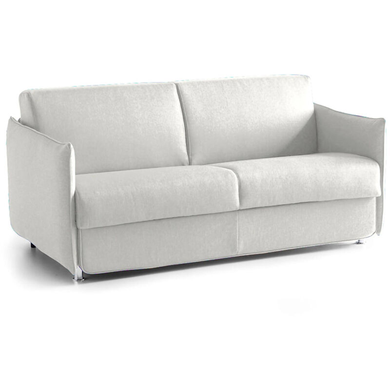 foto del prodotto dmora divano letto 2 posti verceia, sof trasformabile per salotto, imbottito, sfoderabile, qualit 100 made in italy, 160x95 h90 cm, grigio chiaro