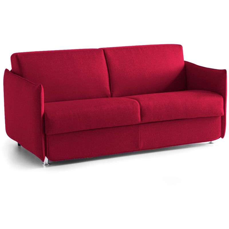foto del prodotto dmora divano letto 2 posti violante, sof trasformabile per salotto, imbottito, sfoderabile, qualit 100 made in italy, 160x95 h90 cm, rosso