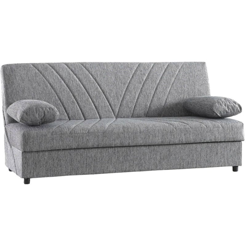immagine 0 del prodotto dmora divano letto 3 posti apicella, divano contenitore 2 cuscini inclusi, sof da soggiorno in tessuto con apertura click clack, 181x81h88 cm,