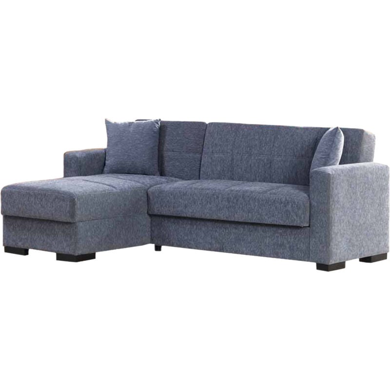 foto del prodotto dmora divano letto con penisola armadillo, divano ad angolo reversibile, sof contenitore da soggiorno con chaise longue e 2 cuscini, 230x150h81