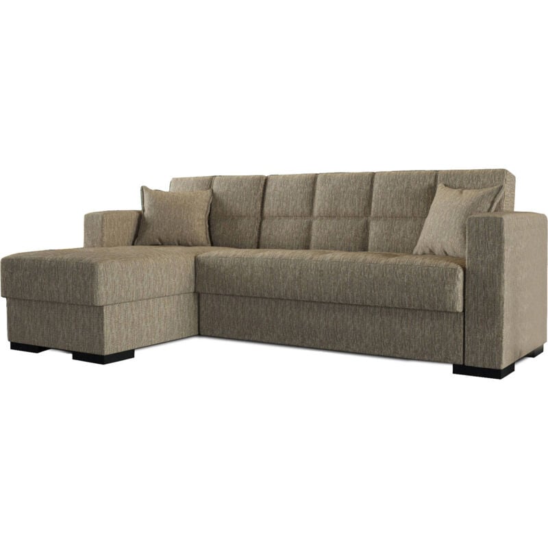 foto del prodotto dmora divano letto con penisola armadillo, divano ad angolo reversibile, sof contenitore da soggiorno con chaise longue e 2 cuscini, 230x150h81