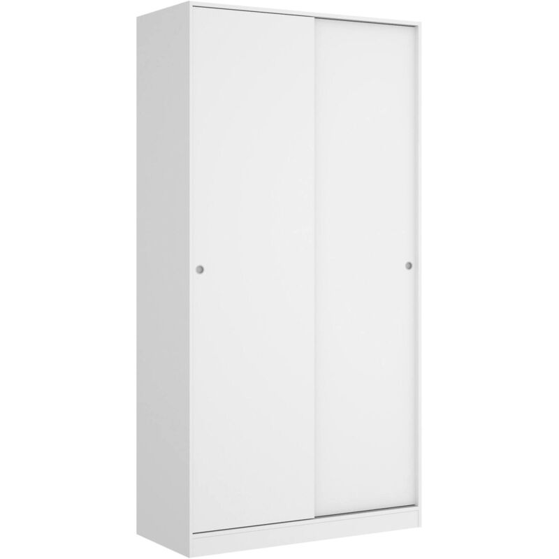 foto del prodotto dmora guardaroba 2 ante abigale, mobile appendiabiti per camera da letto, armadio multiuso, 100x50h204 cm, bianco lucido