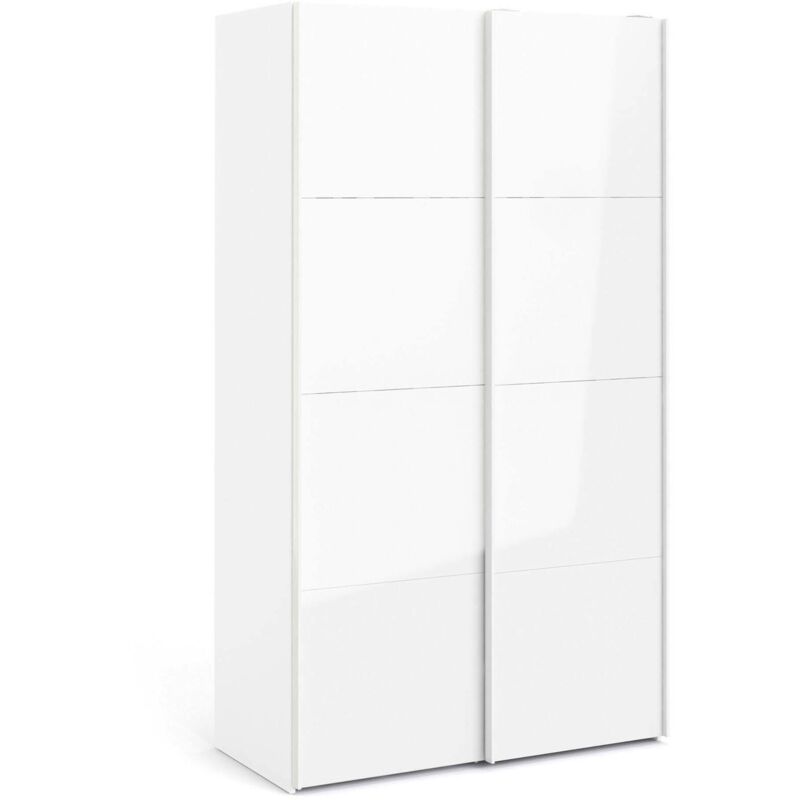 foto del prodotto dmora guardaroba 2 ante clarine, mobile camera da letto, cabina armadio portabiti, armadio appendiabiti, 122x62 h220 cm, bianco lucido