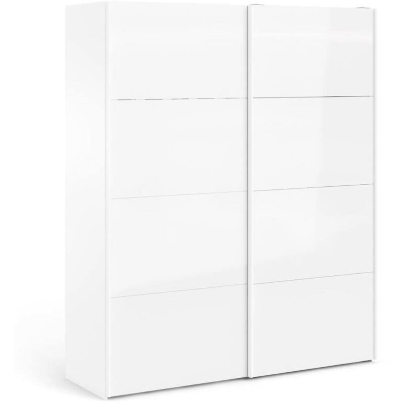 foto del prodotto dmora guardaroba 2 ante cyrill, mobile camera da letto, cabina armadio portabiti, armadio appendiabiti, 182x62 h220 cm, bianco lucido