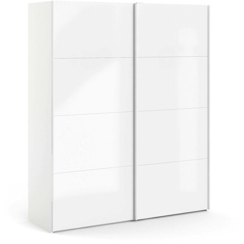 foto del prodotto dmora guardaroba 2 ante portlouis, mobile camera da letto, cabina armadio portabiti, armadio appendiabiti, 182x62 h220 cm, bianco lucido